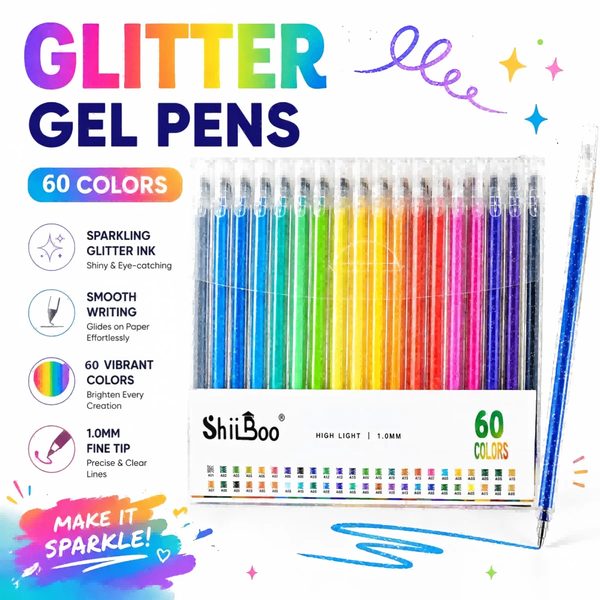 60 Glitter Gel Pens