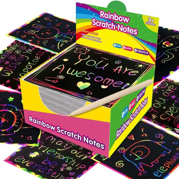 Rainbow Scratch Art Paper (100 pcs)