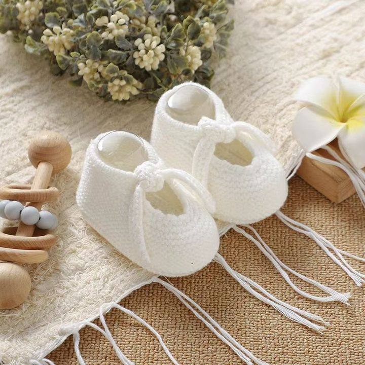 White Knit Mary Janes