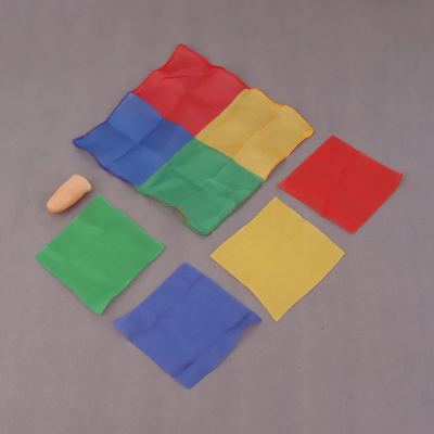 Four scarves into one trick