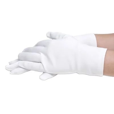 Kids' white satin gloves