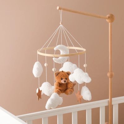 Felt Bear & Clouds Mobile