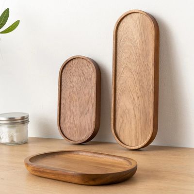 Natural wood serving trays