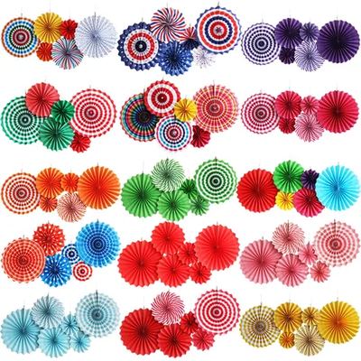 Tissue paper hanging fans (6)