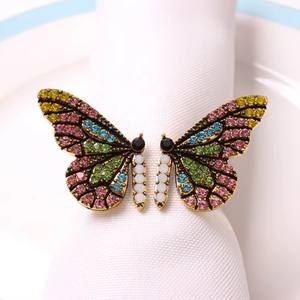 Crystal Butterfly Napkin Rings (6)