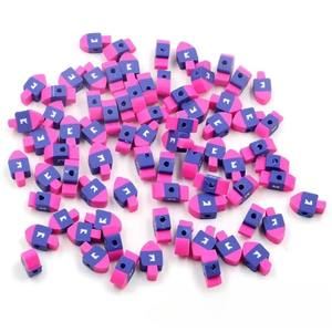 Pink & Blue Dreidel Beads