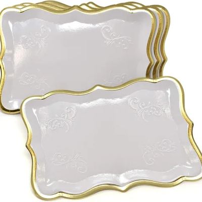 Gold-framed dessert trays