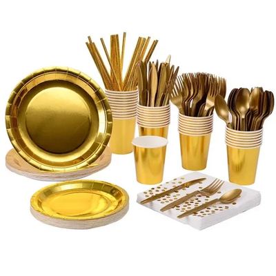 Gold hot-foil tableware set