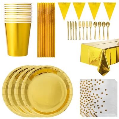Gold party tableware set