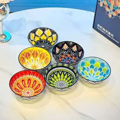 Hand-painted ceramic bowls (6)