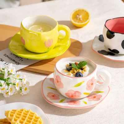 Hand-painted flower mug