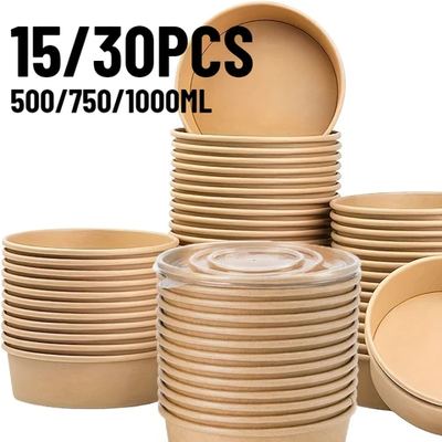 Kraft bowls with lids