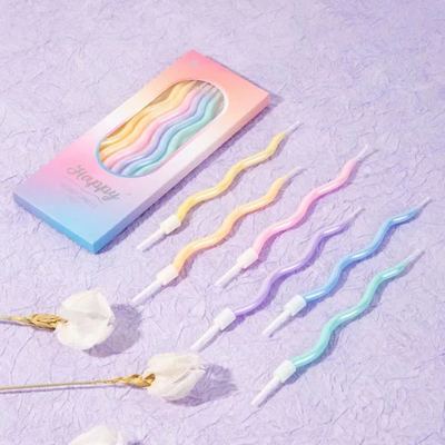 Pastel twisty cake candles