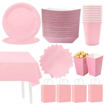 Pink party set with tablecloth