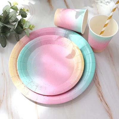 Rainbow gradient tableware set