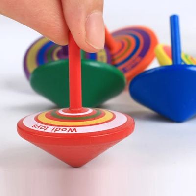 Wooden spinning tops (10)