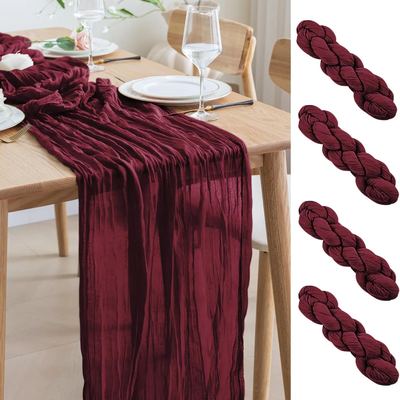 Burgundy Gauze Table Runner