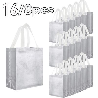 Glossy Silver Favour Totes