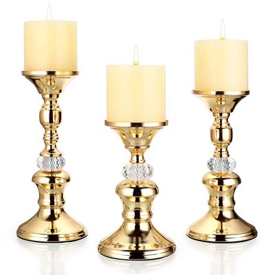 Gold Pillar Candle Holders