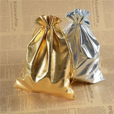 Silver Velvet Drawstring Pouches