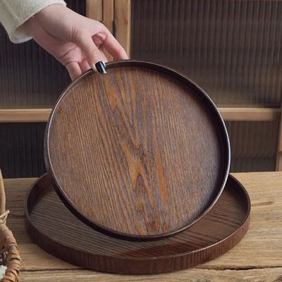 Vintage Round Wood Tray